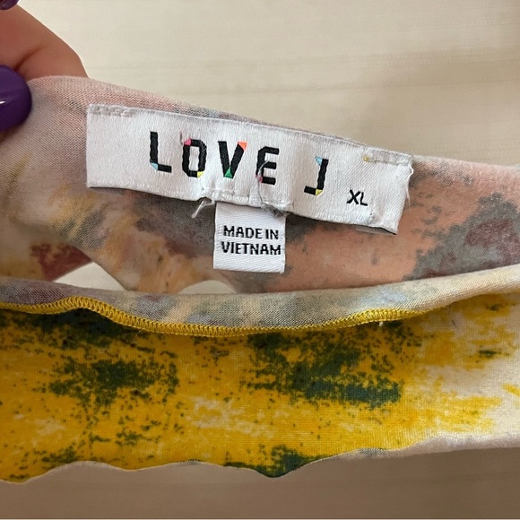 ⚪️ Love an Multicolor Tie-Dye High-Low Top Size XL Fun Festival Hippie Boho - Picture 2 of 9